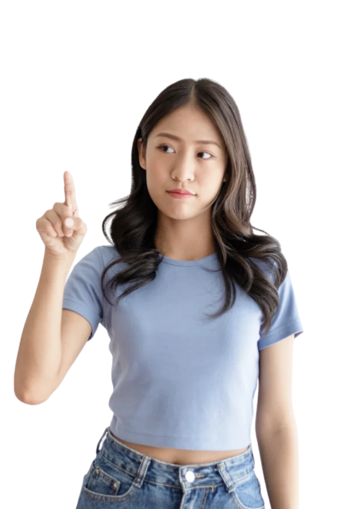 Woman pointing at highlights