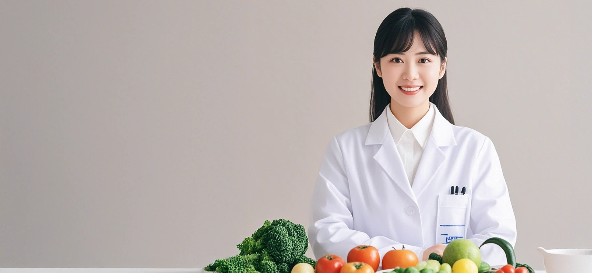 Nutritionist and vegetables